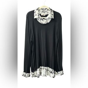 Roz & Ali Sweater-Blouse EUC